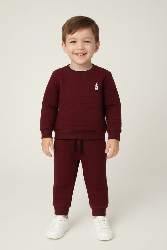 5️⃣ Stylish Mehroon Track Suit for Boys | Winter Wear | 1-10 Years