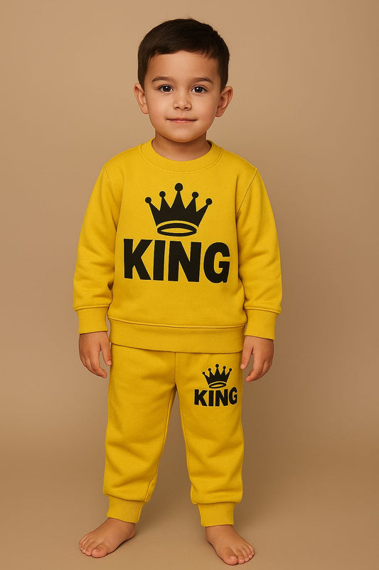 Mustard King Track Suit for Boys | Premium Fleece Winter Wear | 1–10 Years