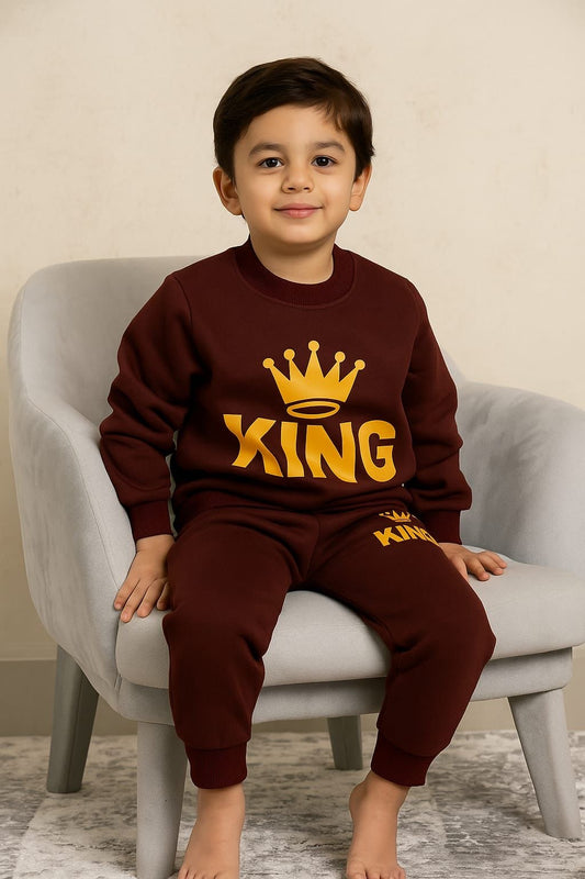 Mehroon King Track Suit for Boys | Premium Fleece Winter Wear | 1–10 Years