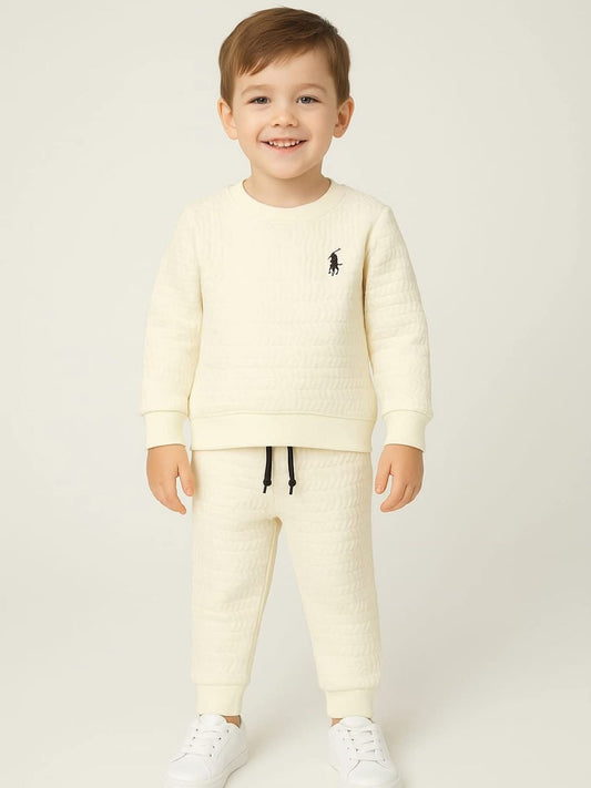 White Polo Winter Track Suit for Boys | Soft Winter Fabric | Ages 1–10 Years