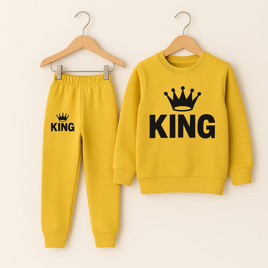 Mustard King Track Suit for Boys | Premium Fleece Winter Wear | 1–10 Years