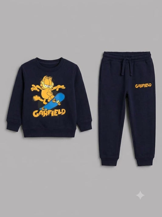 2.Boys' Garfield Skateboarding Printed Tracksuit Set (Ages 1–12 Years)