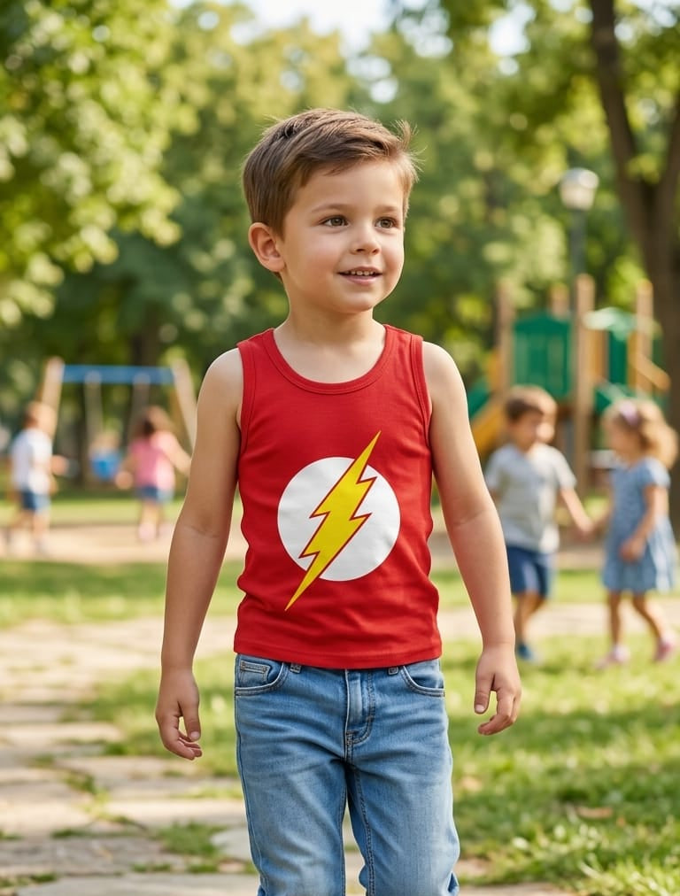 Boys The Flash Red Sleeveless Summer Tank Top – Superhero Cotton Vest | Age 9 Months to 10 Years