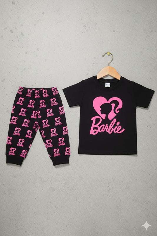 2.	Barbie Girls T-Shirt & Trouser Set – Kids 2 Piece Outfit