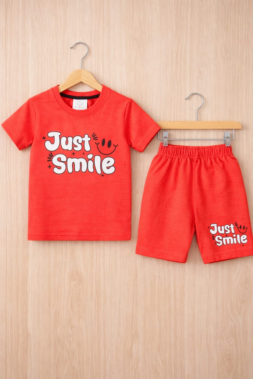Just Smile Kids Graphic T-Shirt & Shorts Summer Co-Ord Set