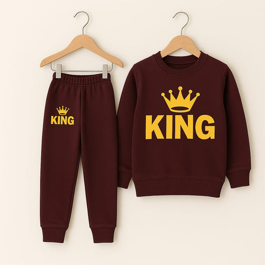 Mehroon King Track Suit for Boys | Premium Fleece Winter Wear | 1–10 Years