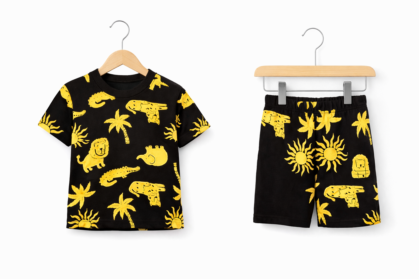 🐯 Kids Jungle Print T-Shirt & Shorts Set