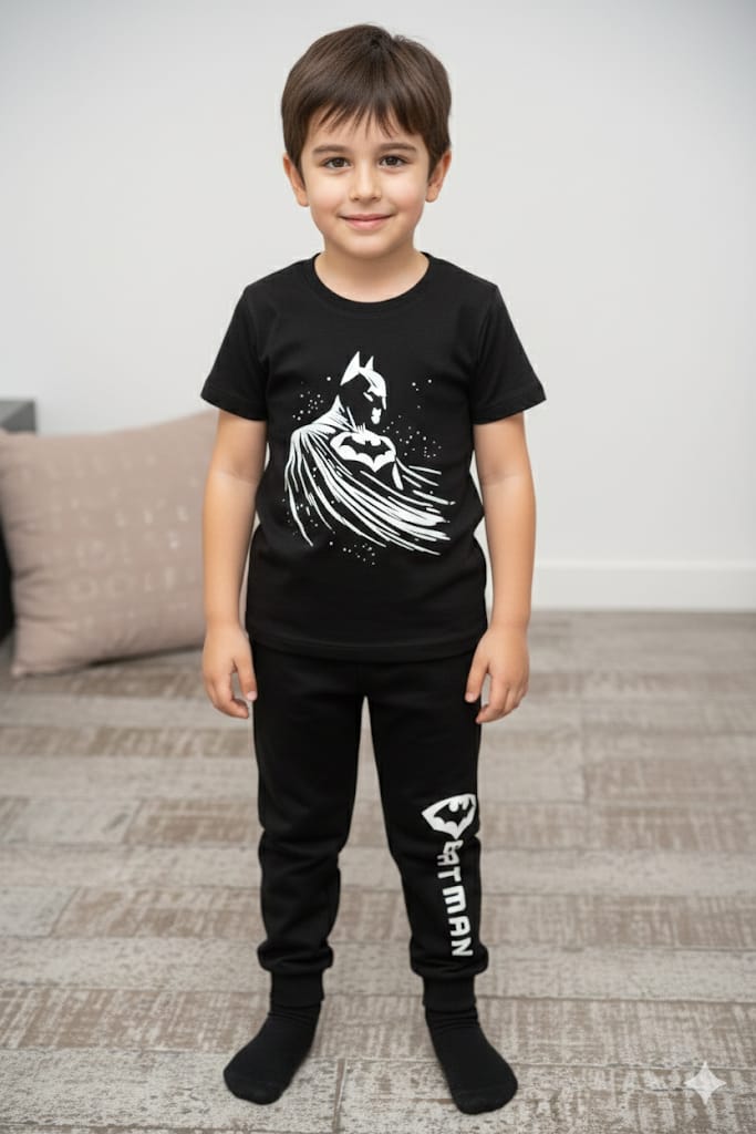 26. Batman Kids T-Shirt & Trouser Set – The Dark Knight (Boys