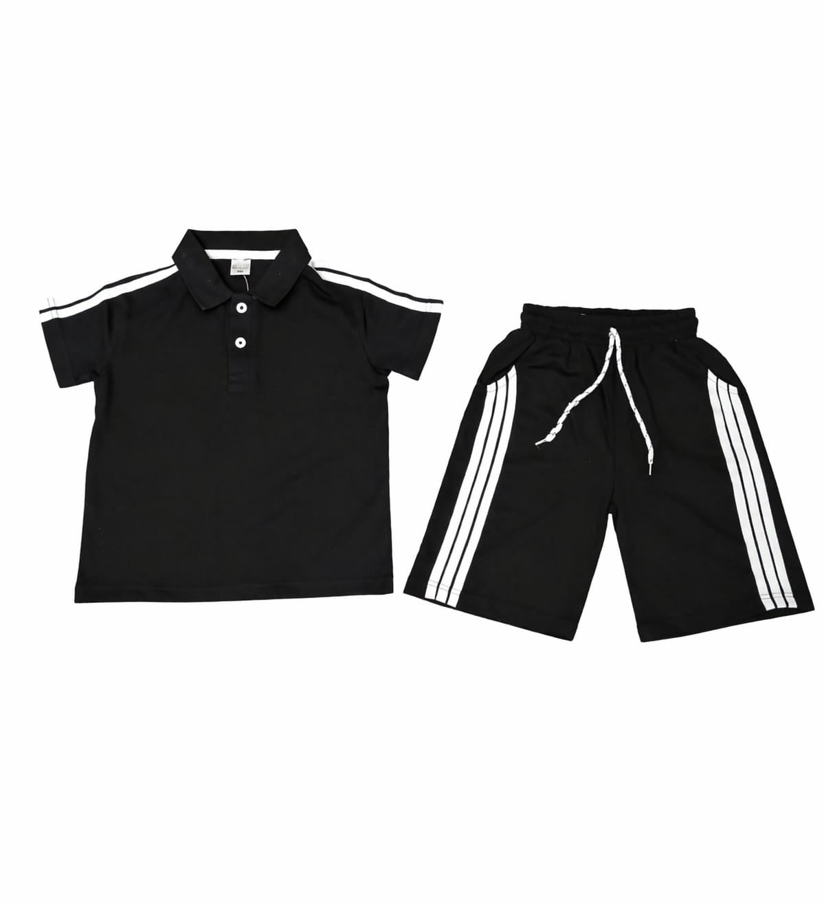 1. Boys' Black Active Polo & Shorts Set (Ages 1-8)