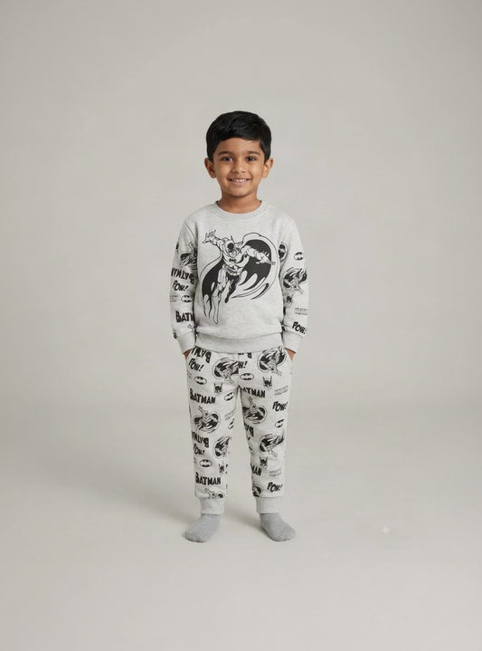 1.Boys' Batman Printed Fleece Tracksuit & Pajama Set (Ages 1–12 Years)