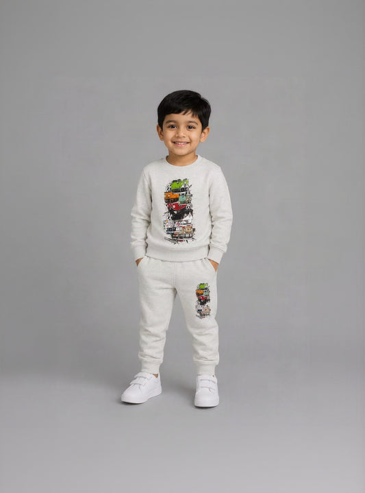 7.Boys' Vintage Camper Van Graphic Tracksuit Set (Ages 1–12 Years)