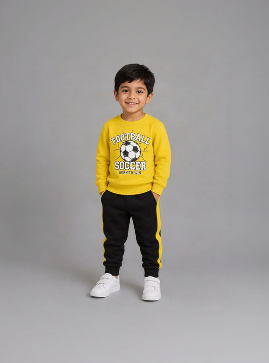 4.Boys' "Football Soccer - Born to Win" Tracksuit Set (Ages 1–12 Years)