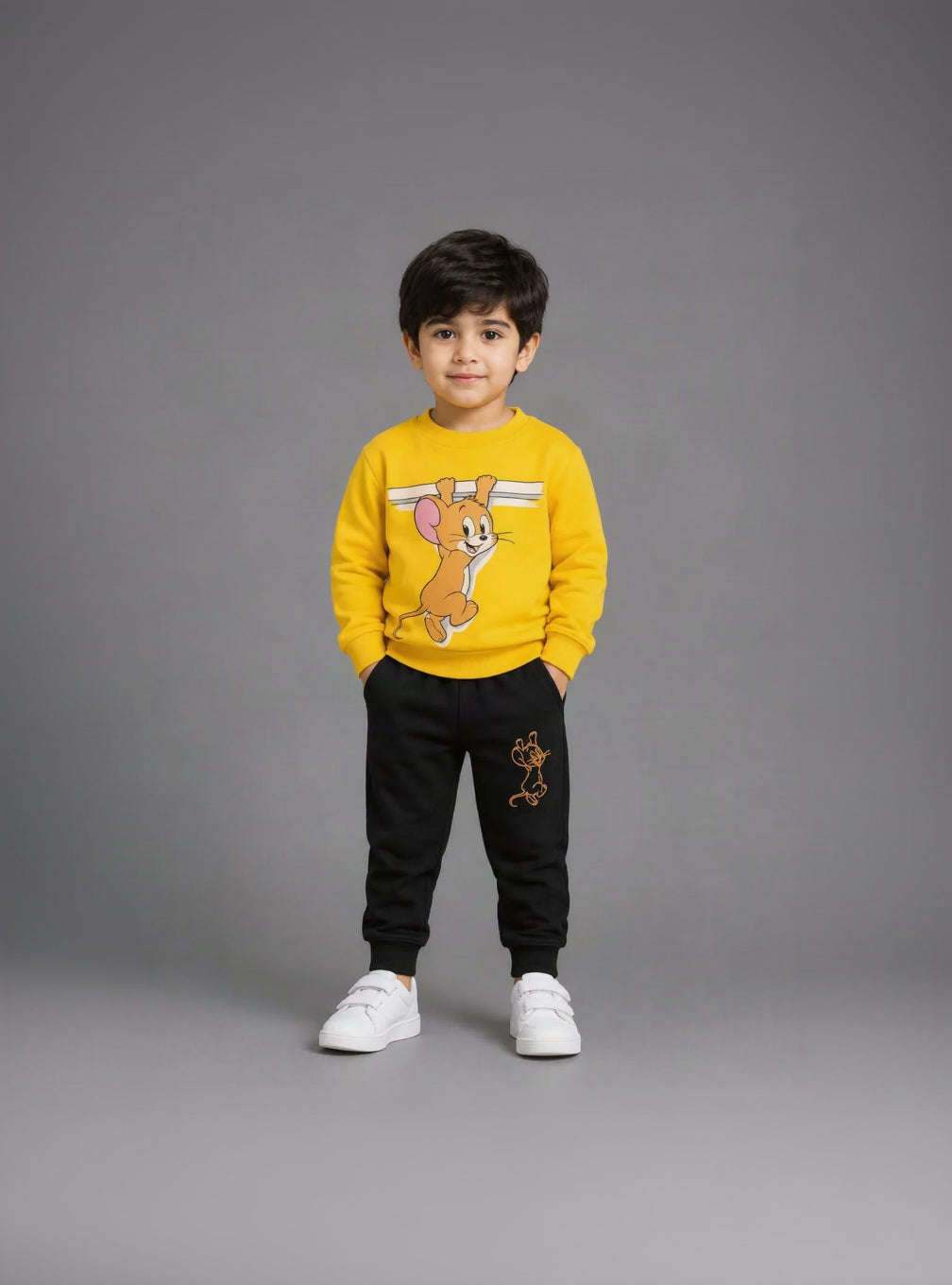 10.Kids' Tom and Jerry Graphic Sweatshirt & Joggers Tracksuit Set (Ages 1–12 Years)