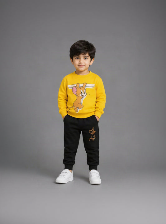 10.Kids' Tom and Jerry Graphic Sweatshirt & Joggers Tracksuit Set (Ages 1–12 Years)