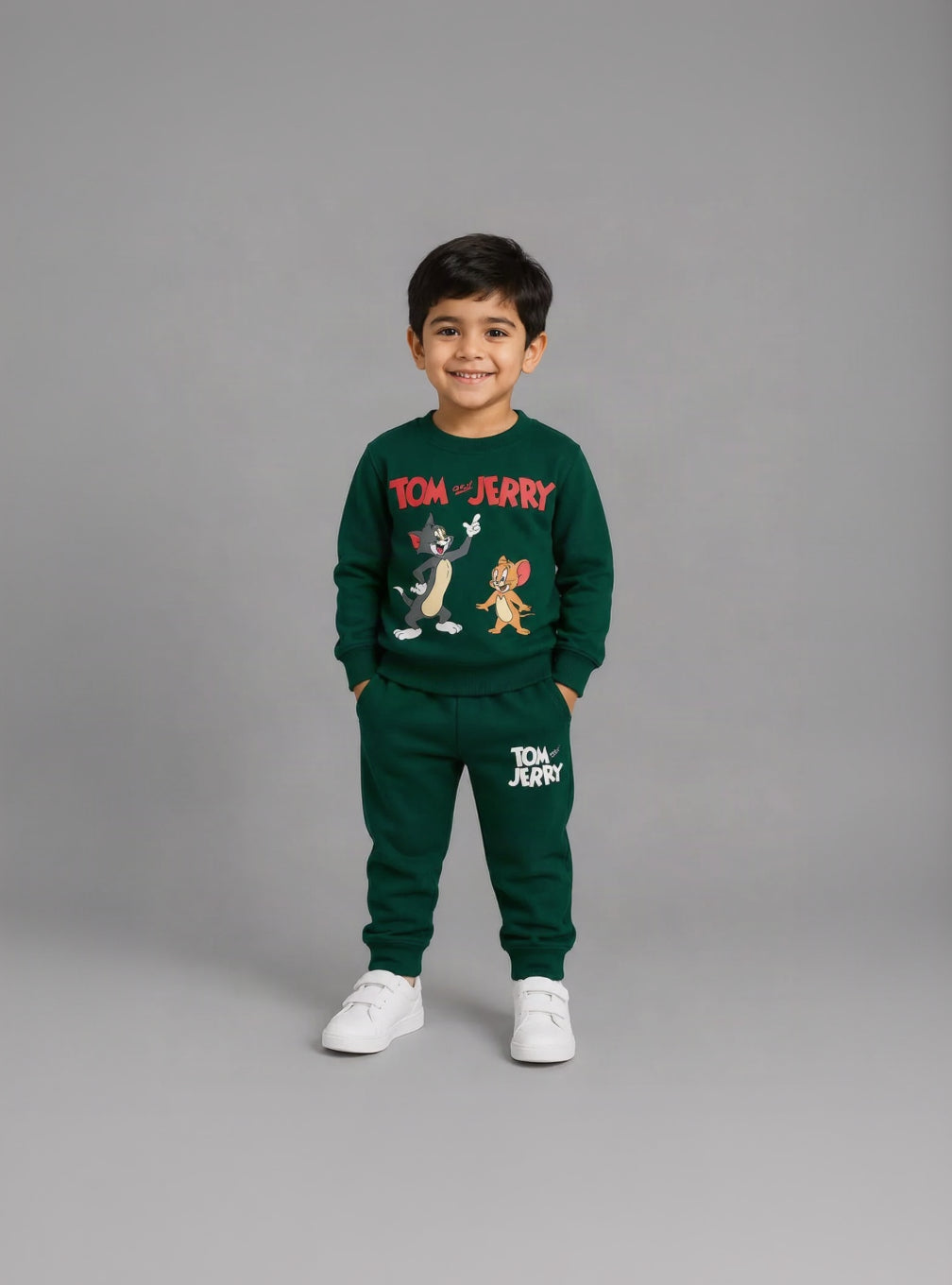 8.Kids' Tom and Jerry Graphic Sweatshirt & Joggers Set (Ages 1–12 Years)