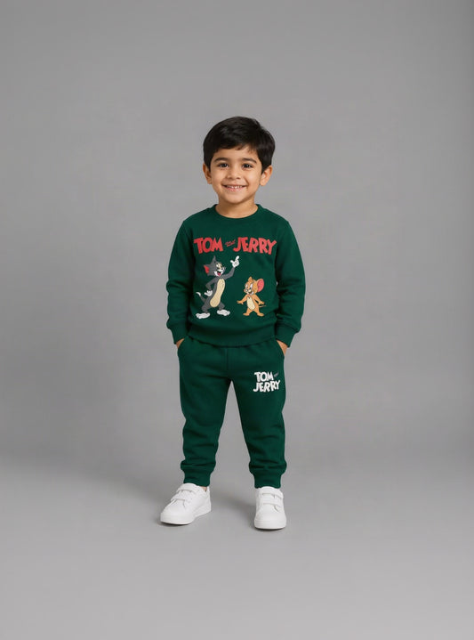 8.Kids' Tom and Jerry Graphic Sweatshirt & Joggers Set (Ages 1–12 Years)