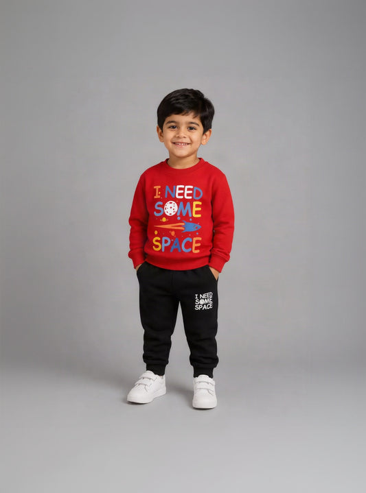 12.Kids' "I Need Some Space" Slogan Sweatshirt & Joggers Tracksuit Set (Ages 1–12 Years)