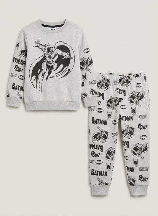 1.Boys' Batman Printed Fleece Tracksuit & Pajama Set (Ages 1–12 Years)