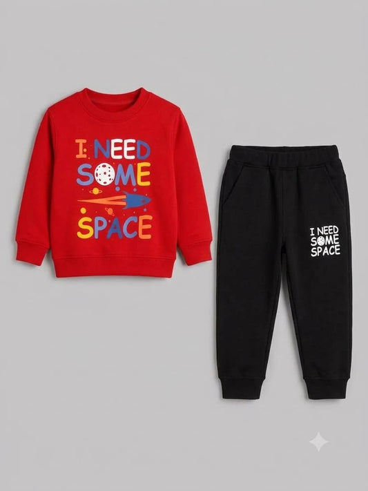 12.Kids' "I Need Some Space" Slogan Sweatshirt & Joggers Tracksuit Set (Ages 1–12 Years)