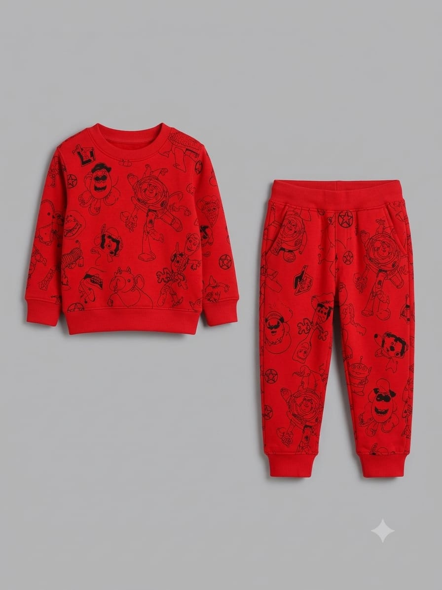 9.Kids' Toy Story Printed Fleece Sweatshirt & Joggers Tracksuit Set (Ages 1–12 Years)