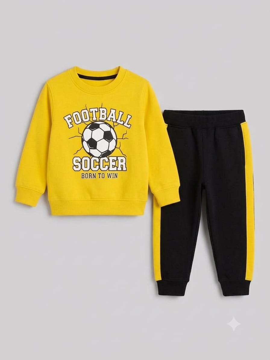 4.Boys' "Football Soccer - Born to Win" Tracksuit Set (Ages 1–12 Years)