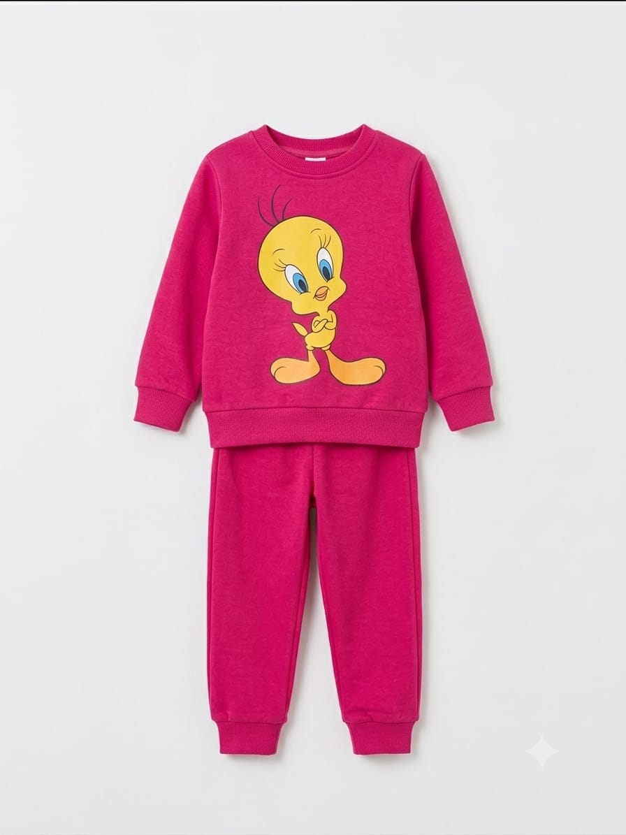 17Kids' Tweety Bird Graphic Sweatshirt & Joggers Tracksuit Set (Ages 1–12 Years)