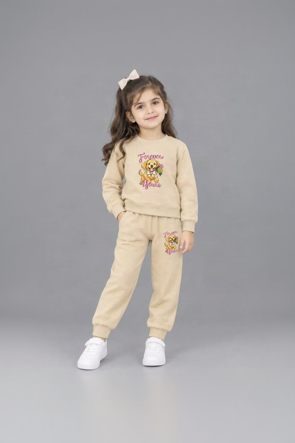 36.Kids "Forever Yours" Golden Retriever Tracksuit Set (Ages 1–12 Years)