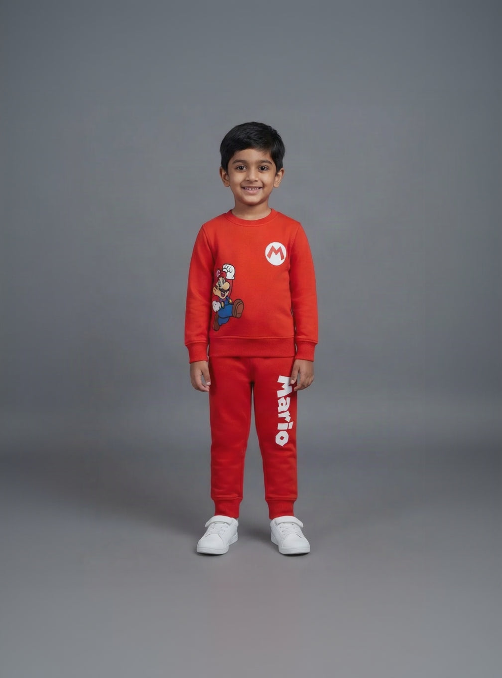 33.Kids’ Super Mario Red Sweatshirt & Jogger Set | Ages 1–12 Years
