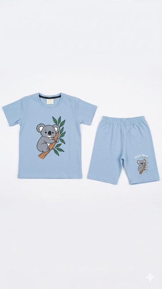 13. Cute Koala Bear Kids Summer Outfit Set – Soft Cotton T-Shirt & Shorts (Ages 1–10 Years)