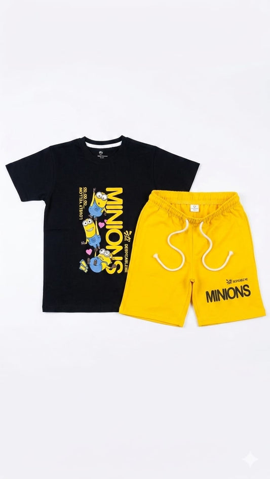 1. Boys' Minions Graphic T-Shirt and Shorts Set (Ages 1-8)