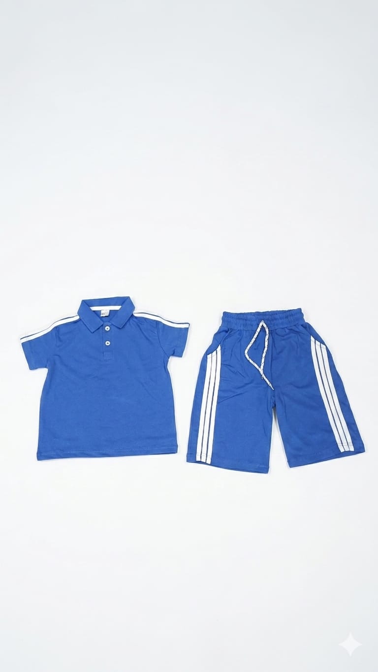 1. Boys' Active Polo & Shorts Set | Royal Blue Sportswear (Ages 1-8)