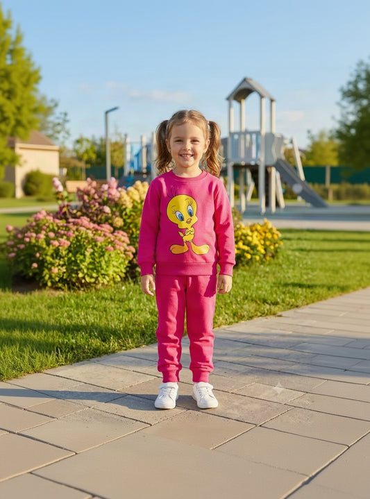 17Kids' Tweety Bird Graphic Sweatshirt & Joggers Tracksuit Set (Ages 1–12 Years)