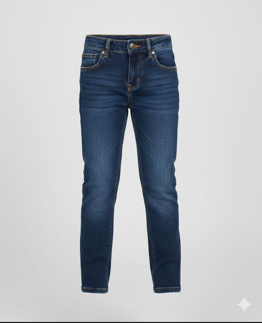 34. Boys' Dark Blue Slim Tapered Jeans - Comfortable Stretch Denim size 1-13 years